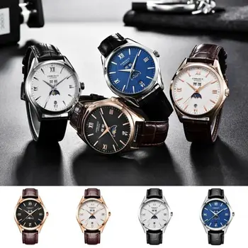 

Corgeut 41MM Mond Phase uhr herren Datum automatische mechanische Mens watch