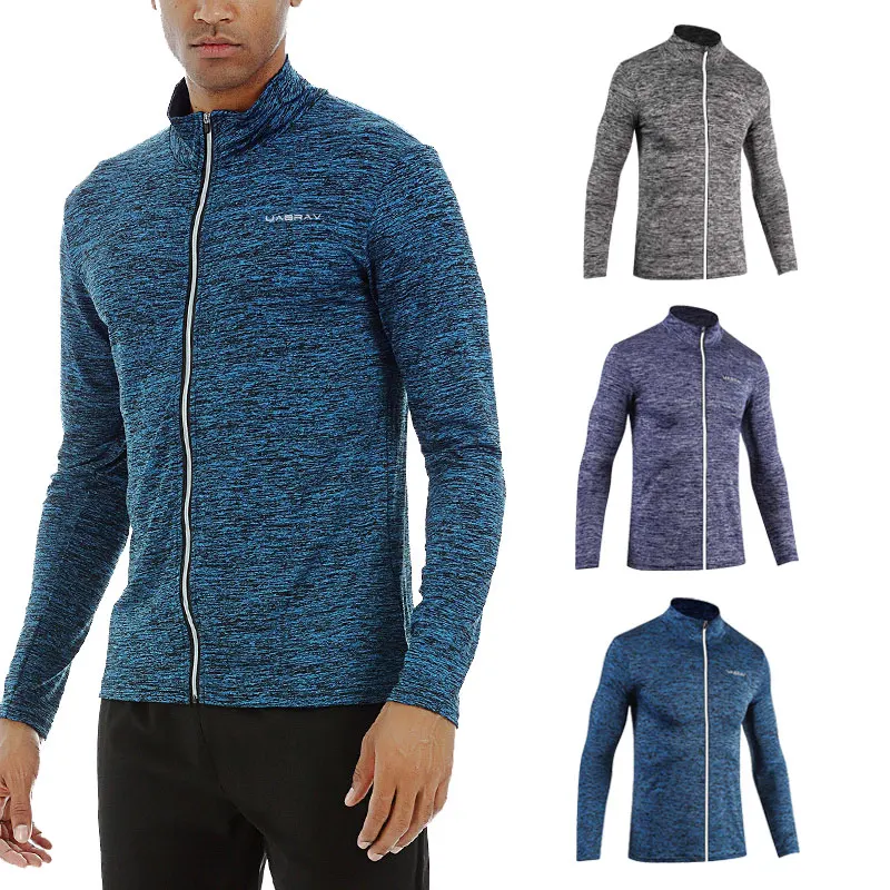 Winter New Men's Running Jackets Tight Gym Hooded Sweatshirts Fitness Sports Coat Zipper Soccer