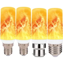 5W Dynamic LED Flame Effect Light Bulb E12/E14/E27/B22 3 Modes Christmas Flame Bulbs Lamp For Home Party Decor Indoor Lighting