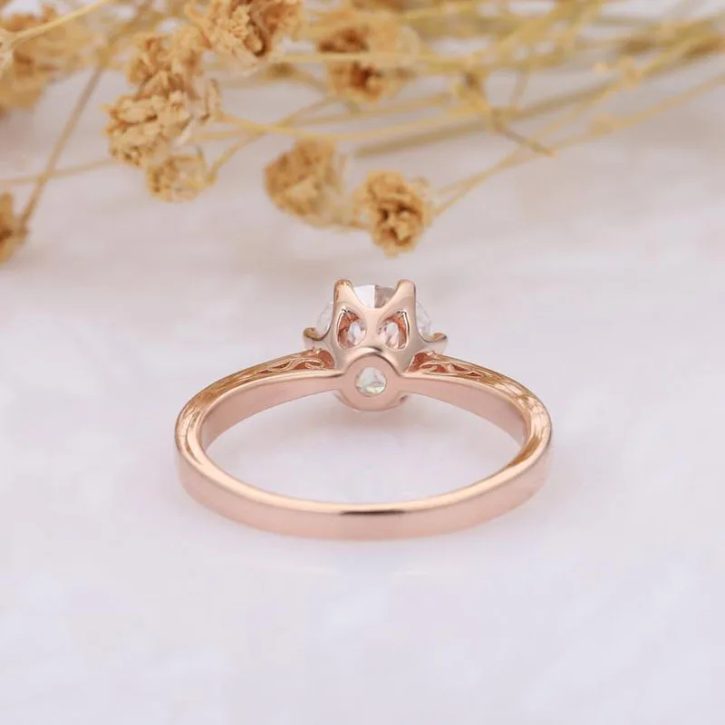 Veryins 14K 585 Белое золото 1ct DEF цвет VVS1 Moissanite 6 зубец боковой камень Помолвочное с солитёром кольцо для женщин свадебный подарок