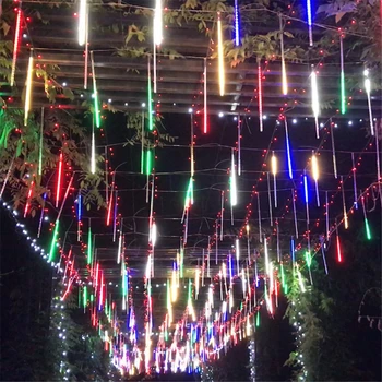 30/50cm 8tube LED Meteor Shower String Light Holiday Outdoor Waterproof Fairy Lamp for Christmas Wedding Party Garden Tree Decor 6