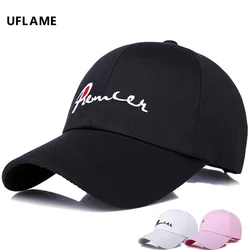 UFLAME – casquette de Baseball unisexe avec lettres brodées, chapeau à visière en coton, pour Couple, loisirs, pêche, os, Kpop, Sport, Golf, pour hommes 