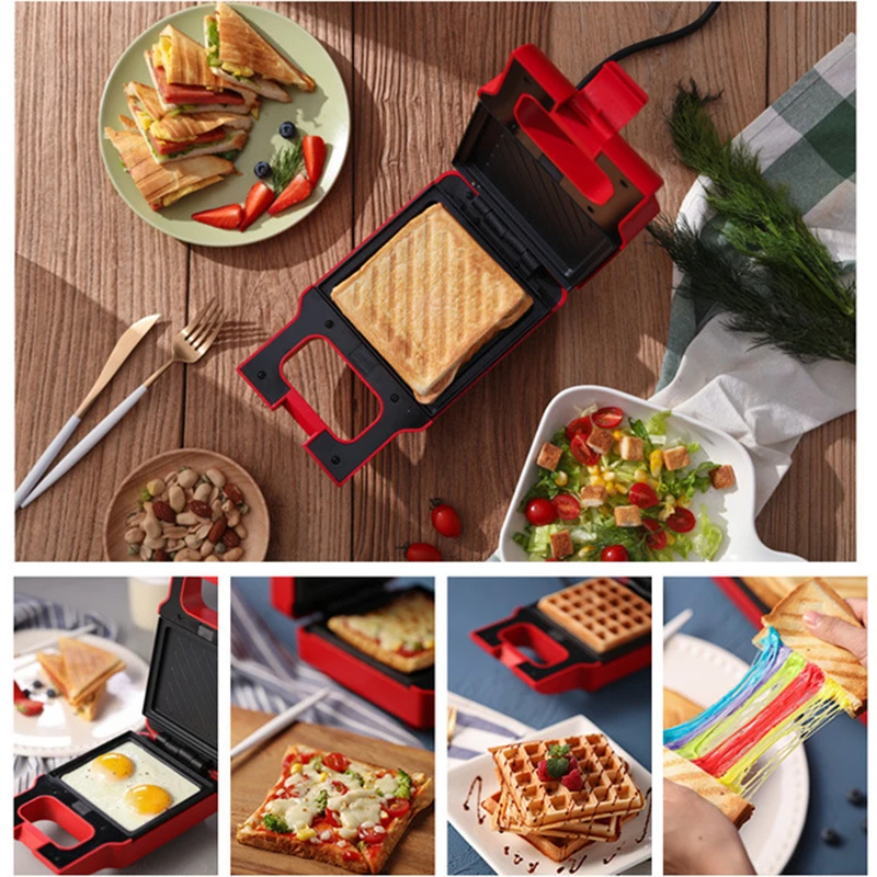 Automatic Muffin Pancake Baking Machine Electric Cartoon Waffle Cake Maker Mini Crepe Cooker Multifunction Breakfast Pan EU Plug