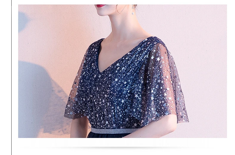 DEERVEADO D255 A Line V Neck Long Prom Dresses Woman Occasion Dress Party Prom Gown Formal Dress Vestido De Festa