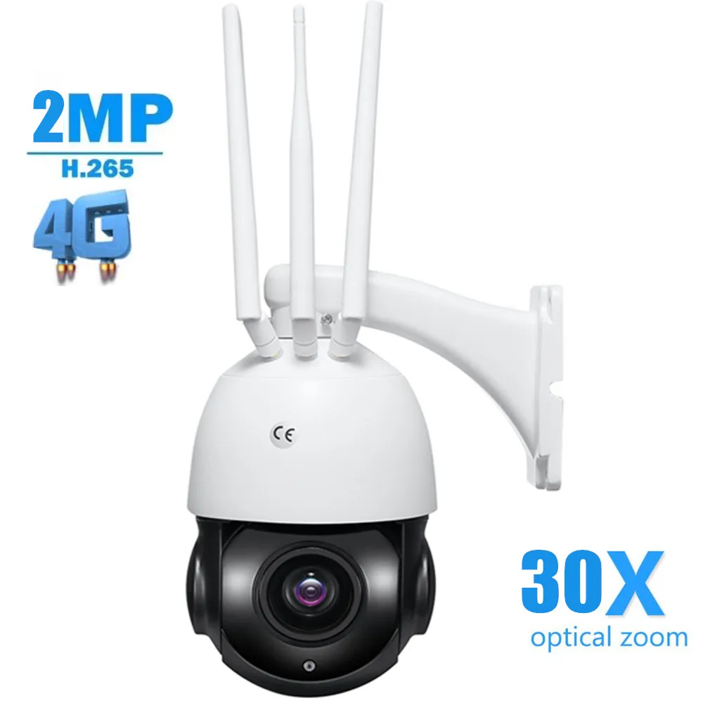 2mp Sim Card 4g Wireless Ptz Dome Ip Camera 1080p Outdoor 30x Zoom Auto