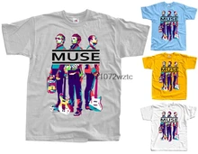 Muse V4 Rock bandMatthew Bellamy Футболка (ZINK небесно-голубой желтый белый) S-5XL(China)