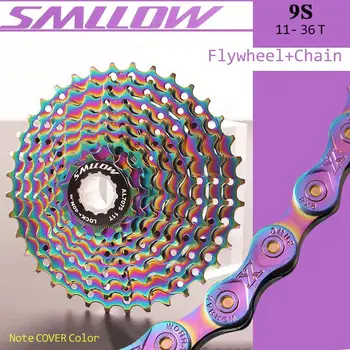 

SMLLOW Cassette Flywheel Chain 9-speed 11-36T Mountain Bike Steel Colorful 27-speed MTB New Sprocket Bisiklet