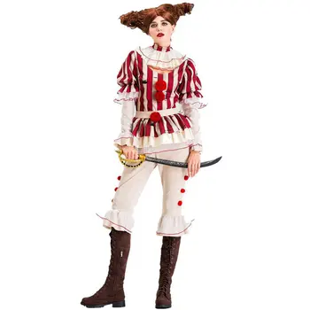 

Halloween Props Cosplay Clown Dress Costume Funny Role-playing Suit Game Uniform Circus Stage Costume