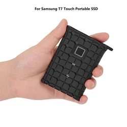 Durable Portable SSD Protective Silicone Sleeve - Anti-Fall and Shockproof Cover (T7 touch Black)