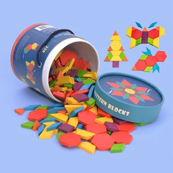 

250 color building blocks geometric shape color cognition building blocks children's educational toys