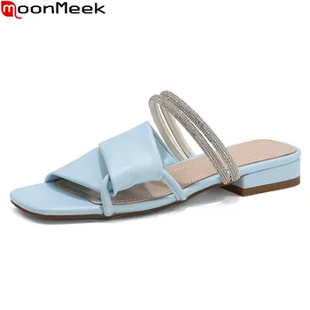

MoonMeek 2020 Hot sale women sandals top quality sheepskin causal ladies shoes summer comfortable low heel shoes woman