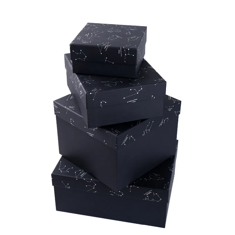 Подарочная коробка на день рождения, прямоугольная, небесно-белая, черная, картонная коробка, свадебная, большая подарочная коробка, праздничная коробка, коробка, conos, papel boda, 1 шт