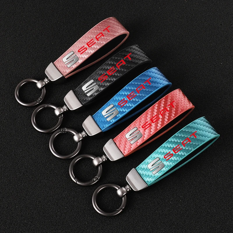 Кожаный брелок для автомобиля вращающийся на 360 градусов в форме подковы с