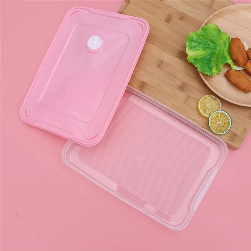 Прозрачный холодильник коробка для пельменей герметичный контейнер пластиковый пищевой контейнер для кухни Холодильник Морозильник(розовый
