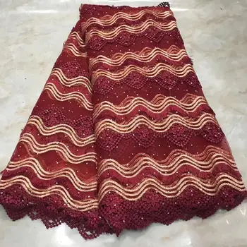 

High Quality African Swiss Voile Lace In Switzerland For Party With Stones 5Yards 2019 New Design African Laces Fabric YYZ08932