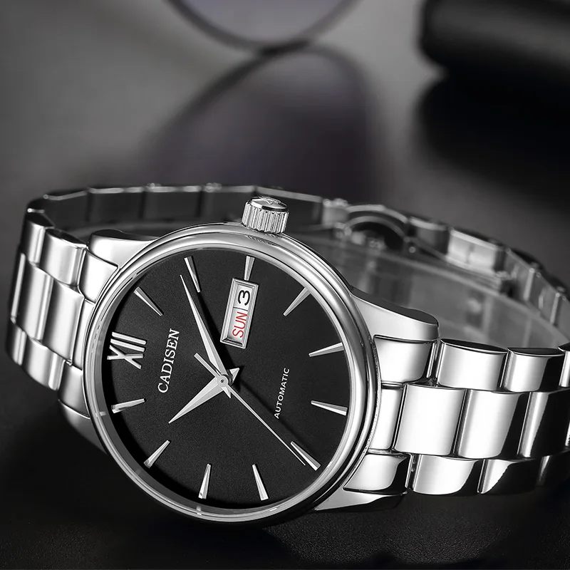 CADISEN Men Watch Automatic Mechanical Watches Japan NH36A Role Date Week Top Luxury Brand Wrist watch Clock Relogio Masculino