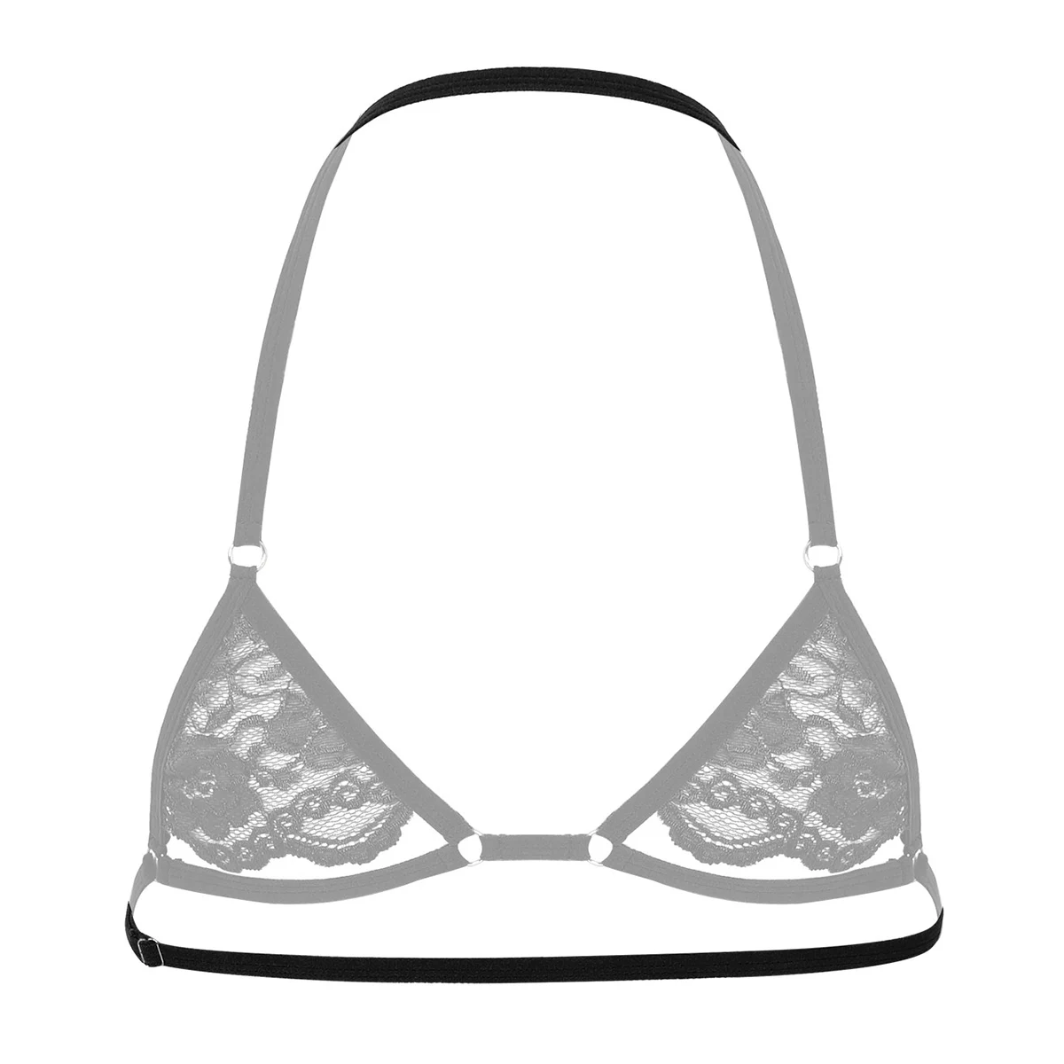 Men's Sissy Lace Spaghetti Straps Wire-free Mini Bra