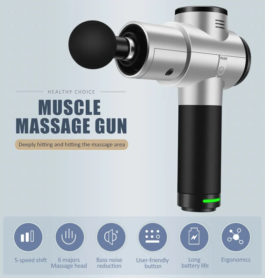 

Massage Gun, Handheld Deep Tissue Massager for Pain Relief, Percussion Massage Device with Adjustable Speed Vibration Levels
