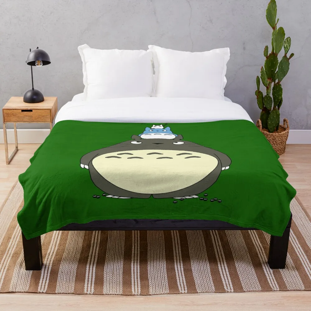 

All Season Printed Fleece Blanket Super Soft Cozy Throw Blanket Totoro Pyramid