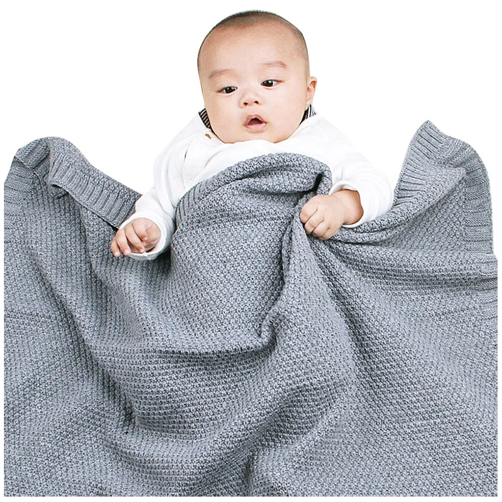 

1Pc Muslin Baby Knitted Soft Newborn Blankets Swaddle Wrap Stroller Blankets Soft Infant sleepsack Bedding Quilt Play Mat#g4