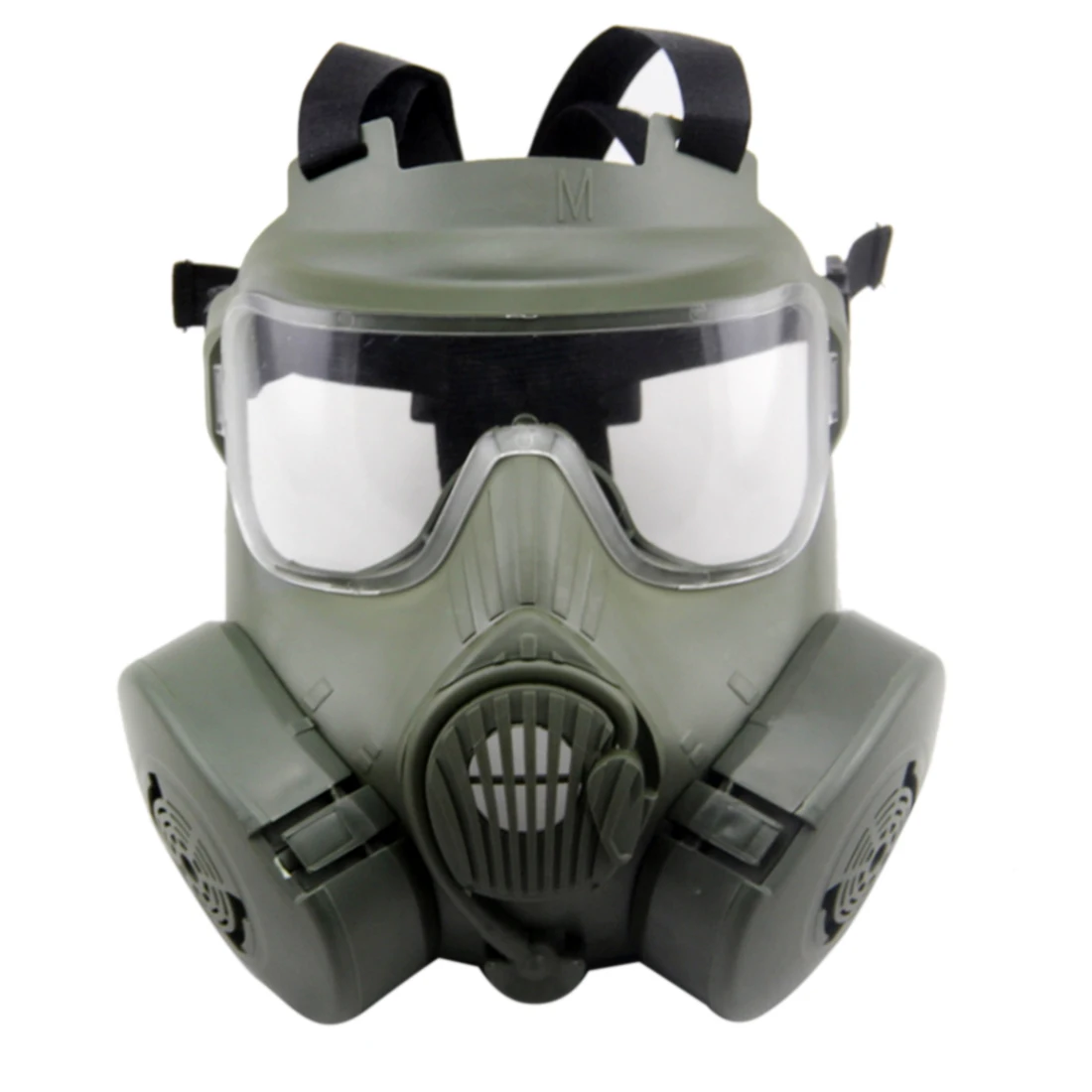 

M50 Tactical Wargame Paintball Full Face Skull Gas Mask CS Mask with Fan for Airsoft - Green