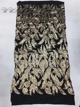 

Velvet Sequined Lace Fabric French Nigerian Lace Fabrics High Quality Sequin African Lace Fabric Wedding