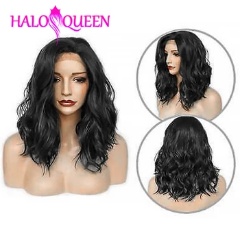 

HALOQUEEN Transparent Lace Front Human Hair Wigs Pre Plucked Brazilian Body Wave Lace Frontal Wig With Baby Hair Non-Remy Hair