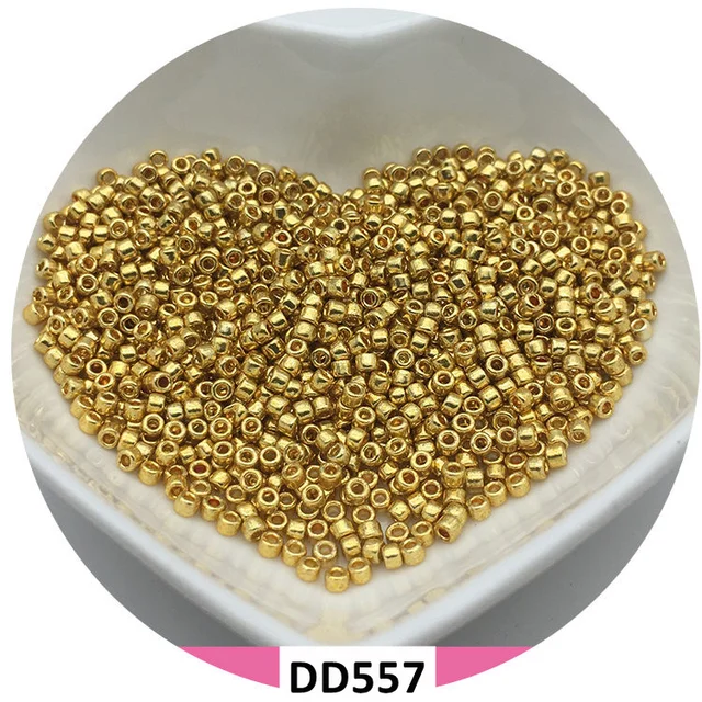 600Pcs 2mm Miyuki Delica Beads Japan Bronze Glass Beads Bohemia Style Metallic Seedbeads For DIY Jewelry Making Bracele Earring DD557 Golden