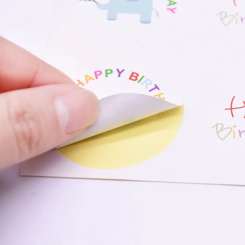Многоцветный бумажный пакет этикетка Спасибо С Днем Рождения Печать стикер для свадьбы День Рождения Вечеринка ручной работы ремесло наклейка на мешок поставки