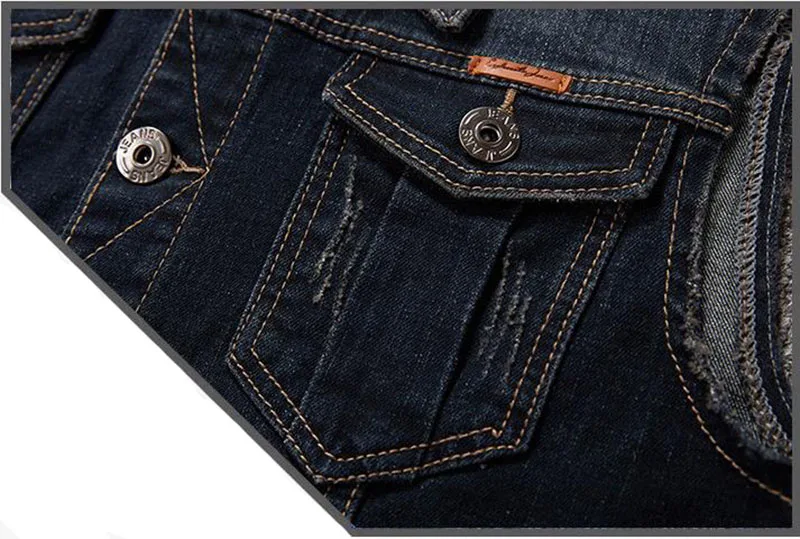 KIOVNO Fashion Men Casual Denim Vest Solid Color Loose Waistcoats For Male Sleeves Jeans Jackets Plus Size M-8XL  (9)
