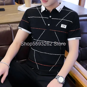 

quality trendy men's casual men's 95 cotton short sleeve T-shirt polo shirt men