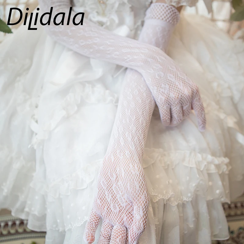 Dilidala длинные кружевные перчатки в стиле ретро готические с длинными рукавами