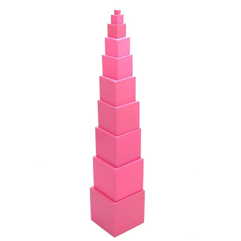 

For Montessori Pink Tower Math Toy Sensory Training Building Blocks Wooden Wooden Baby Blocks Math Toys Early Childhood