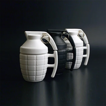 

Creative Grenade Ceramic Coffee Mug Multi-Function 3D Stereo Heat-Resistant Milk Breakfast Cup With Lid Personality Gift Cups
