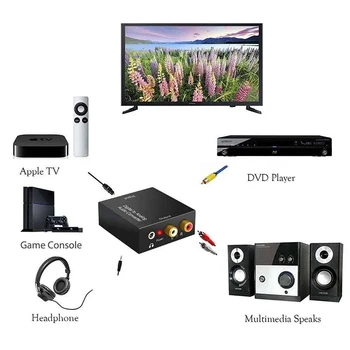 

Optical Digital Stereo Audio Adapter Optical Coax Toslink Digital to Analog Converter RCA L/R Stereo Audio Adapter