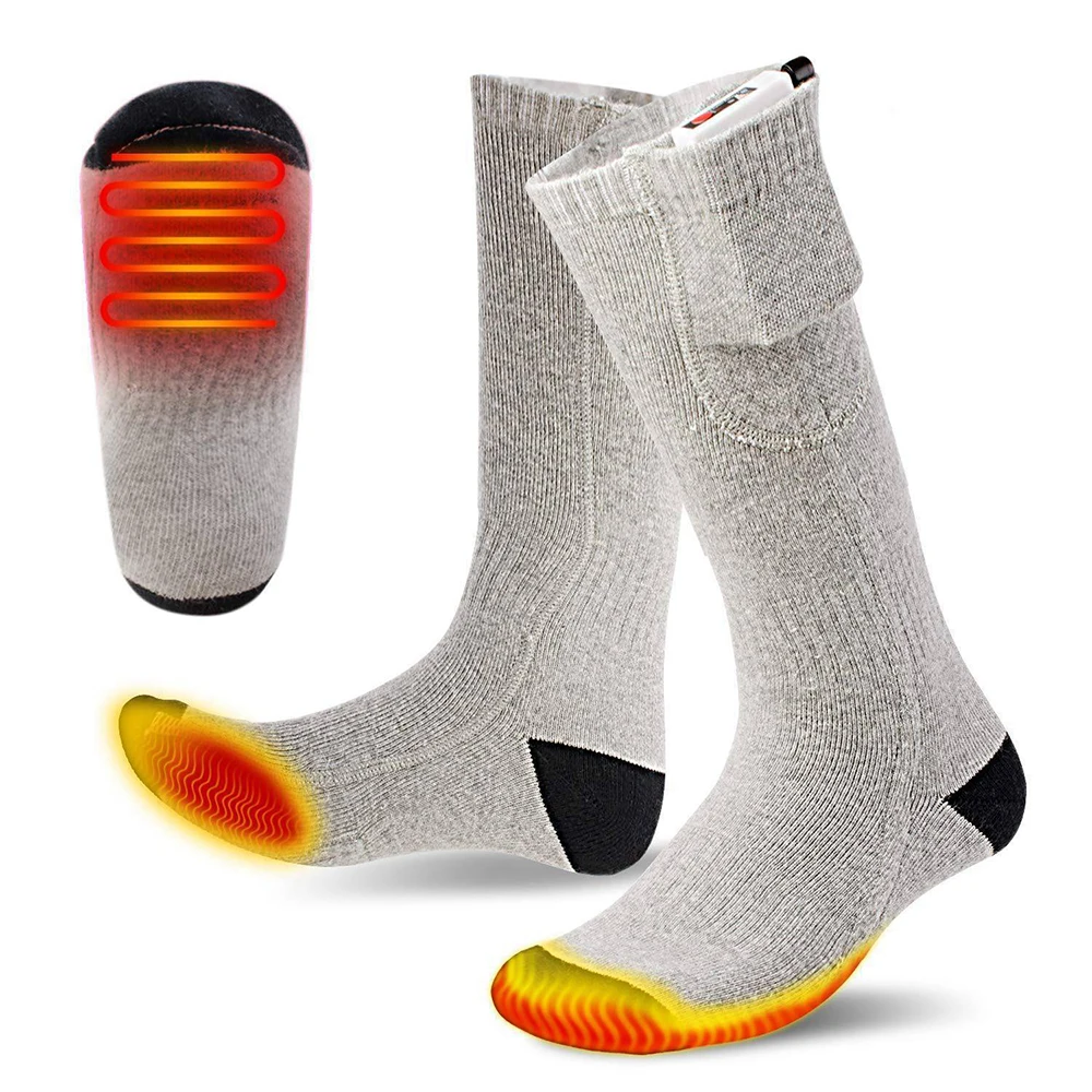

1 Pair Outdoor Heated Socks Warm Feet Foot Sports Skiing Electric Warming Thermal Socks Winter Hunting Breathable Heated Socks