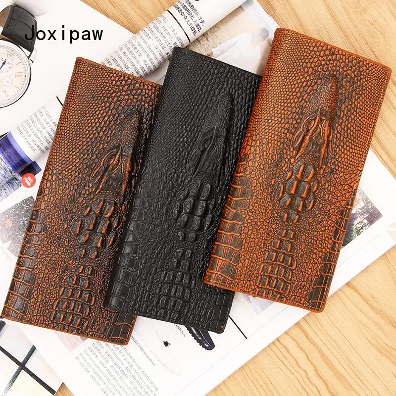 

Men's Long Wallet Purses Business Crocodile Pattern Multifunctional Large Capacity Trendy Wallet Clutch