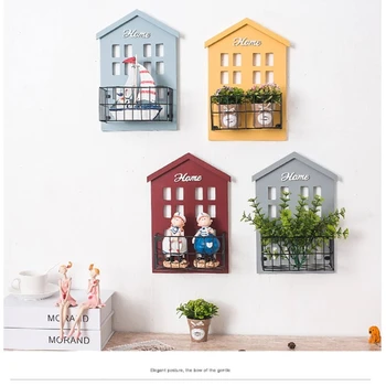 

Wall Shelf Wooden House Shelving Display Unit Shelf Wall Hanging Box Storage CraftNew Qgnv