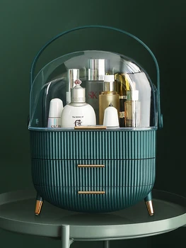 

Large Capacity cosmetics storage box waterproof dustproof lipstick skin care products dressing table household finishing desktop
