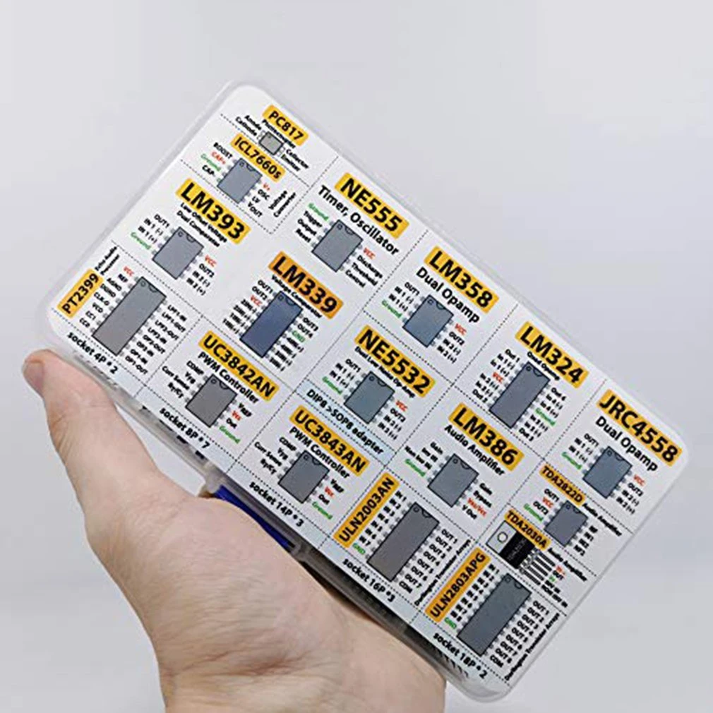 150 Pcs Opamp Oscillator Timer Optocoupler IC Pwm IC Chip Assortment Operational Amplifier PC817 NE555 LM358 LM324 JRC4558