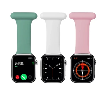 

Silicone Nurse Watch Bracelet For Apple Watch Bands Series 6/5/4/3/2 Strap Brooch Wristband for iWatch Strap 38mm 42mm 40mm 44mm