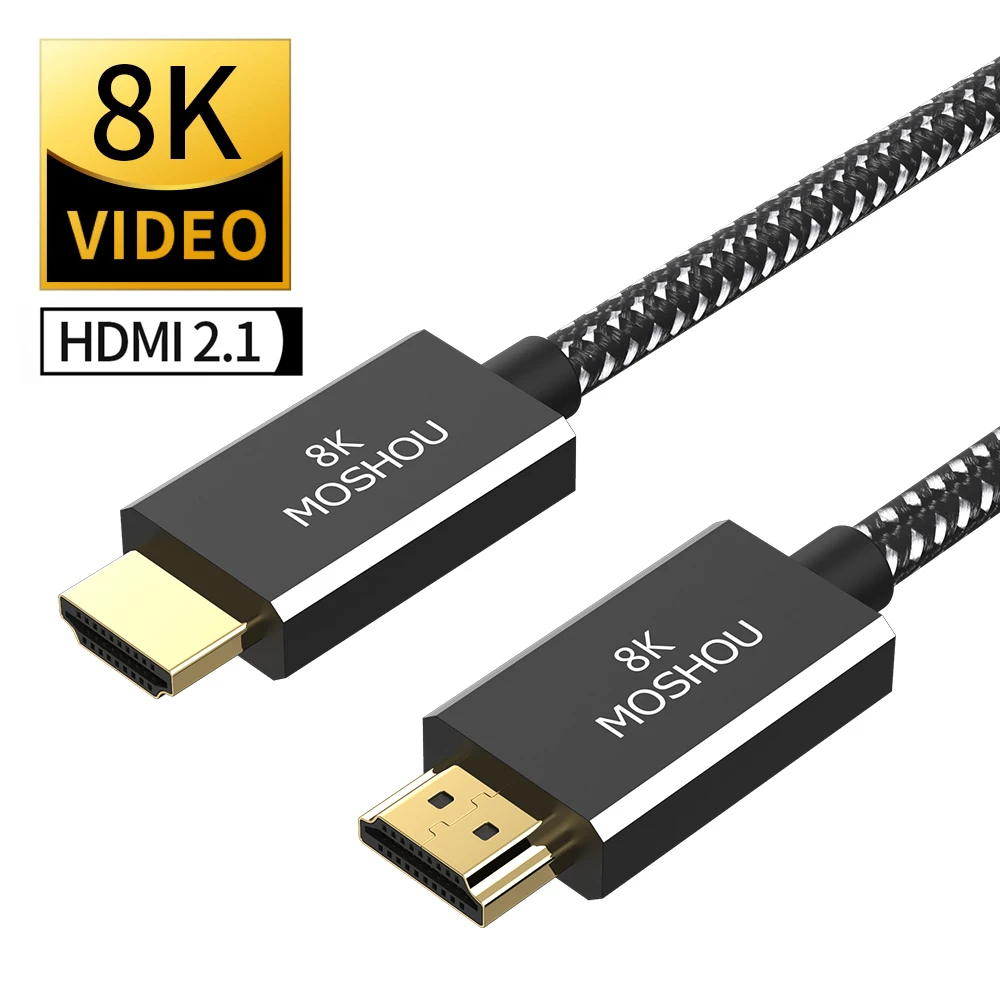 Moshou Cavo Hdmi 2.1 Ad Altissima Velocità 8K @ 60Hz 4K @ 120Hz 48Gbps Dynamic Hdr Earc Vrr Allm Qft Qms Per Ps4 Ps5 8K Cavo Hdmi 2.1
