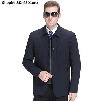 

Light And Thin New Cotton-padded Jacket Men's Wear Winter Business Leisure Keep Warm Lapel Cotton-padded Jacket Cotton-padded