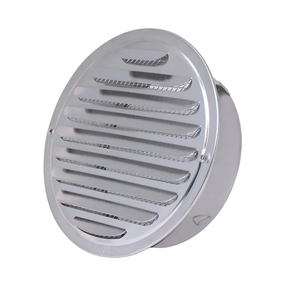 Air-Vent Grille Ducting Ventilation Exterior-Wall Round Stainless-Steel 160/180/200mm