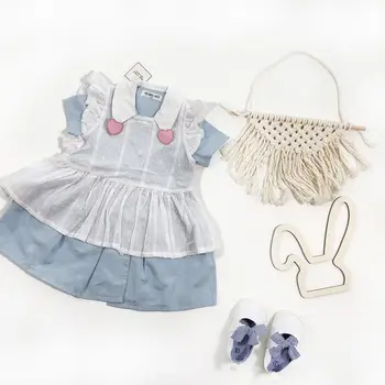 

7385 Cute Heart Embroidery Princess Baby Girl Dress New Summer Party Wedding Kid Dress For Girl Wholesale Children Child Clothes