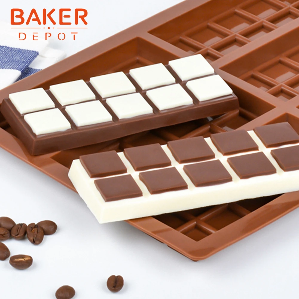 BAKER DEPOT Silicone Chocolate Bar Sweet Molds Break Apart Hot