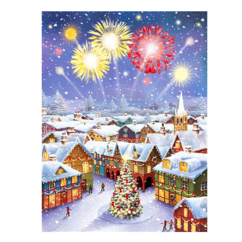 5D Diamond Mosaic Christmas House Room Decoration Painting Embroidery Sale DIY Hobby Winter Scene Wall Sticke | Дом и сад