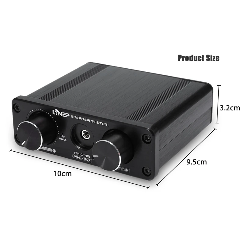 Lynepauaio Audio Switcher 4 Input And 2 Output Audio Switch With Signal Amplification Volume Adjustment And Switch Function(Us P