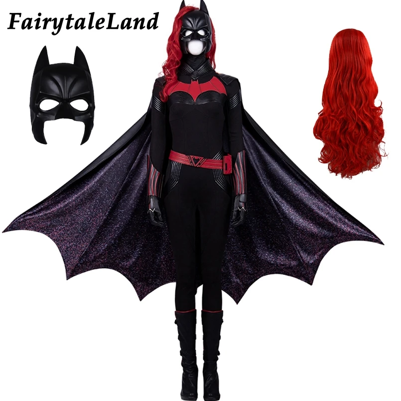 Костюм для косплея Batwoman, костюм для Хэллоуина, Бэтмена, Катерины, гамилтона, наряд, комбинезон Kate Kane, сексуальное боди-накидка, маска для парика
