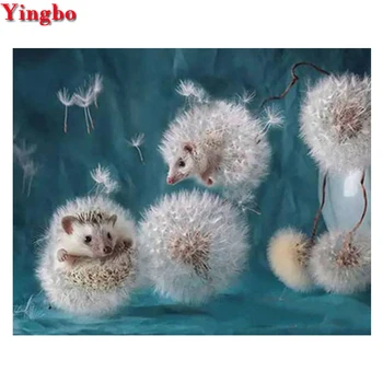 

5D Cross Stitch Diamond Painting cute Dandelion hedgehog Sqaure Rhinestone Embroidery Diamond Mosaic DIY Painting By Numbers